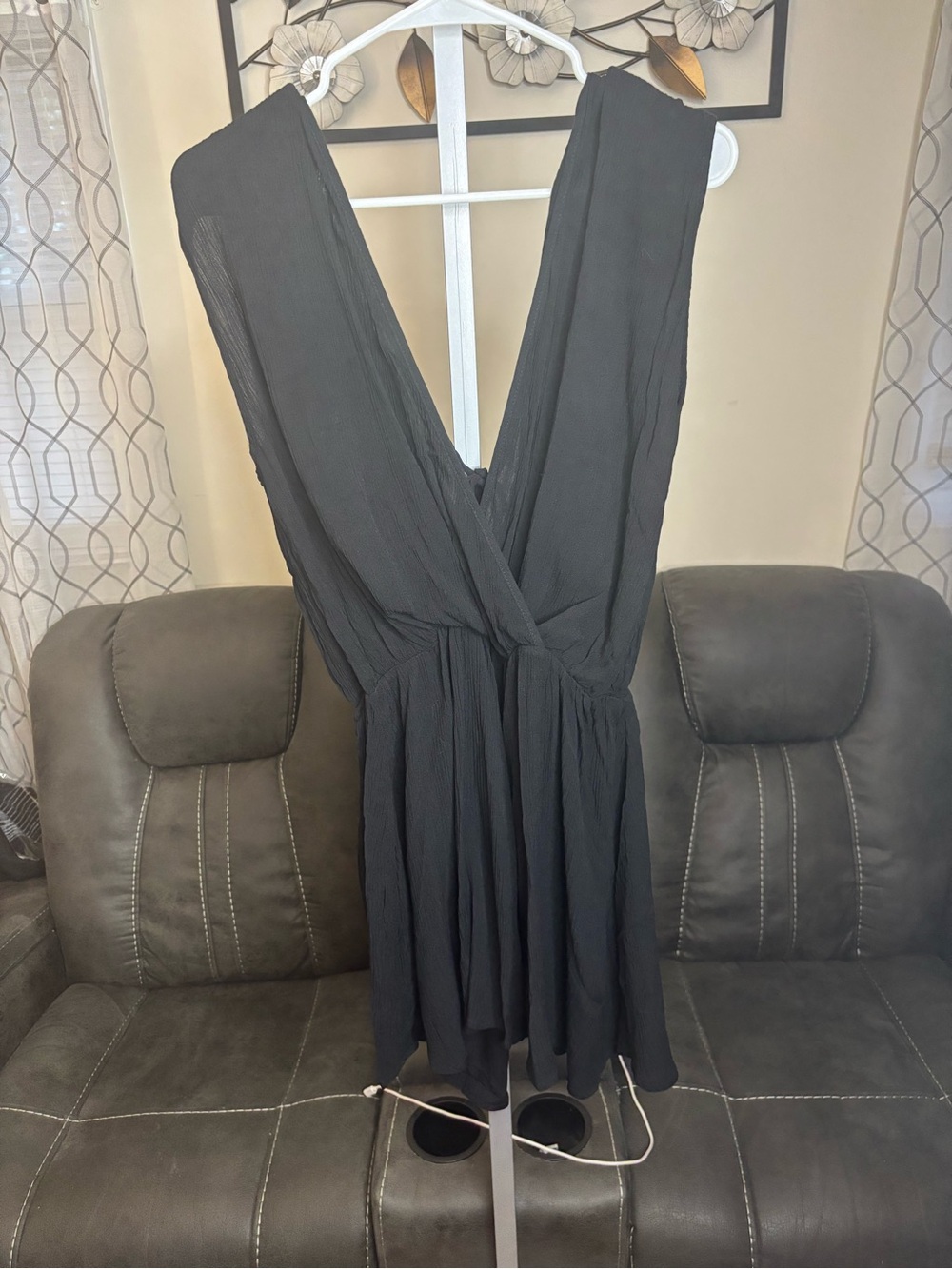 Zenana Outfitters Black Deep V-Neck Sleeveless Romper